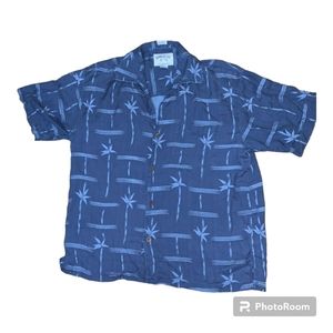 Vintage Bamboo Cay 100% silk button up shirt